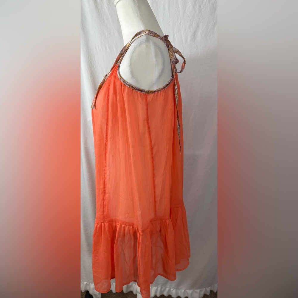 Free People Orange Intimately Bali Sweet Nothing Slip Mini Dress SKU1105 - Picture 6 of 13